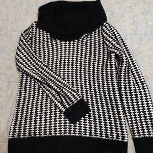 Black and White Calvin Klein Cowl Neck Sweater Size Small